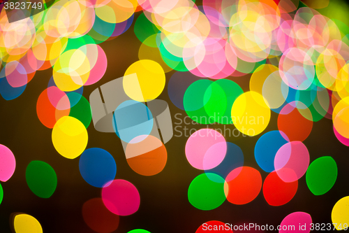 Image of Night city street lights bokeh background