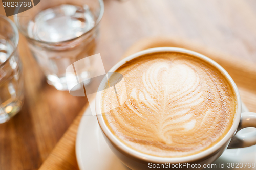 Image of Coffee with heart pattern