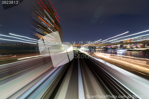 Image of Motion blur of a city and tunnel 