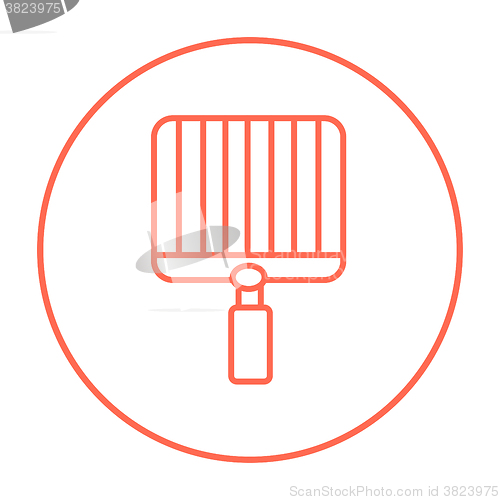 Image of Empty barbecue grill grate line icon.