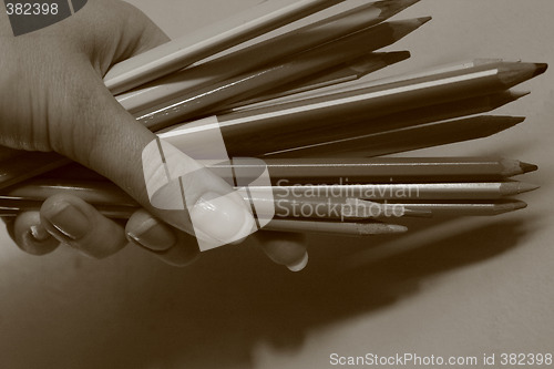 Image of Stack of colored pencils