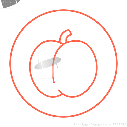 Image of Plum with leaf line icon.