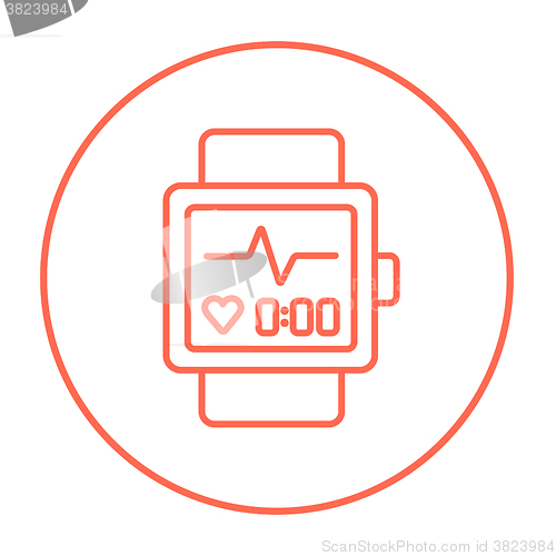 Image of Smartwatch line icon.