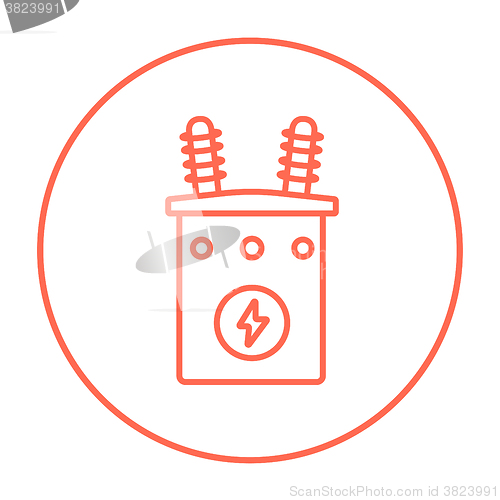 Image of High voltage transformer line icon.