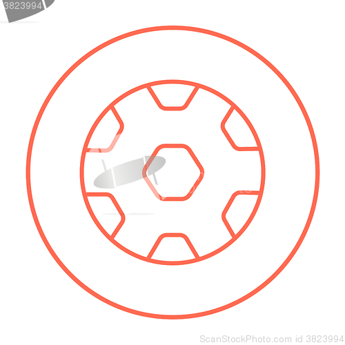 Image of Soccer ball line icon.
