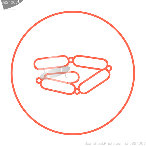 Image of Chain of sausages line icon.