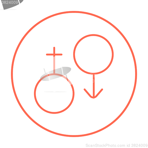 Image of Male and female symbol line icon.