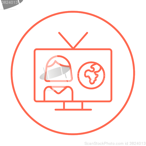 Image of TV report line icon.