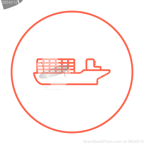 Image of Cargo container ship line icon.