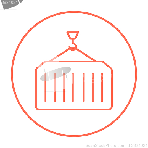 Image of Cargo container line icon.