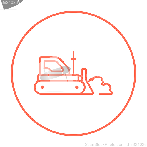 Image of Bulldozer line icon.