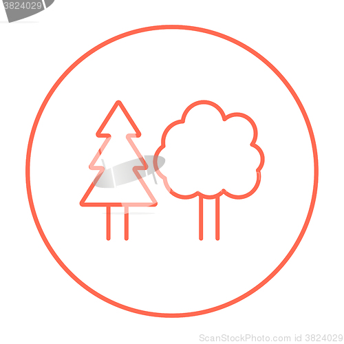 Image of Trees line icon.