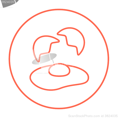 Image of Broken egg and shells line icon.
