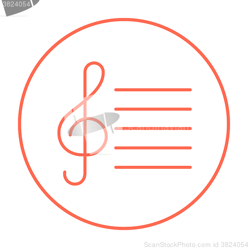 Image of Treble clef line icon.