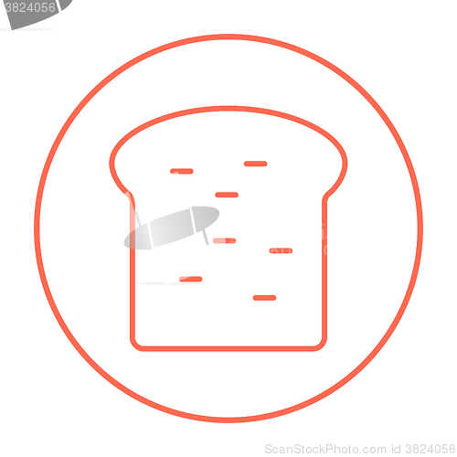 Image of Single slice of bread line icon.