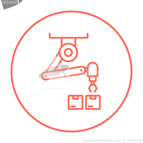 Image of Robotic packaging line icon.
