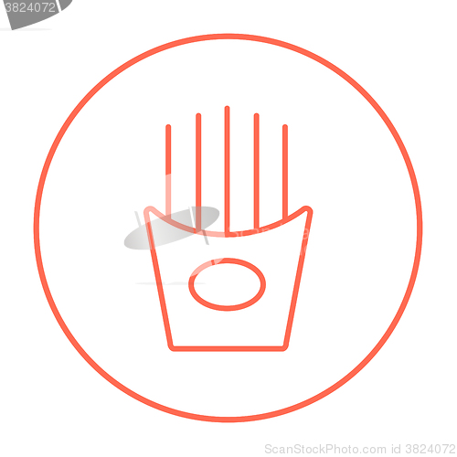 Image of French fries line icon.