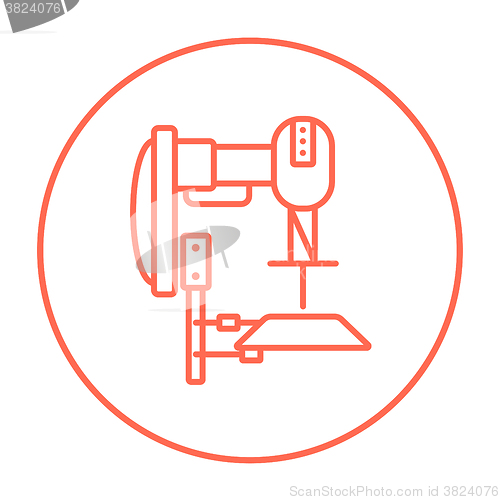 Image of Industrial automated robot line icon.