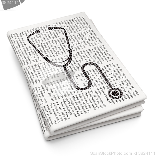 Image of Healthcare concept: Stethoscope on Newspaper background