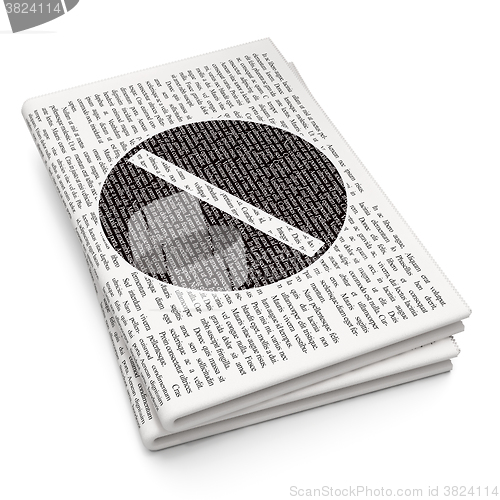 Image of Health concept: Pill on Newspaper background