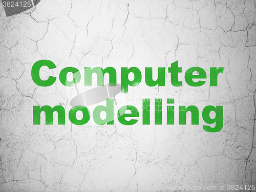 Image of Science concept: Computer Modelling on wall background