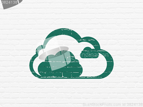 Image of Cloud technology concept: Cloud on wall background