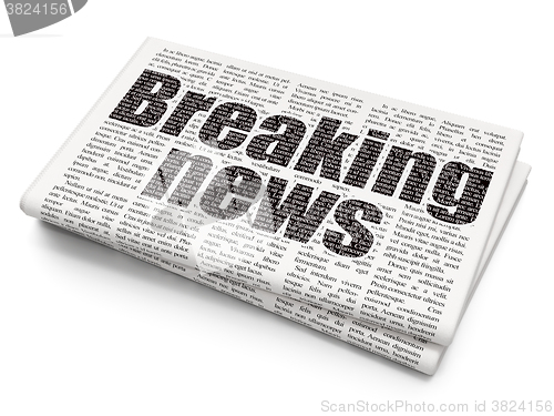 Image of News concept: Breaking News on Newspaper background