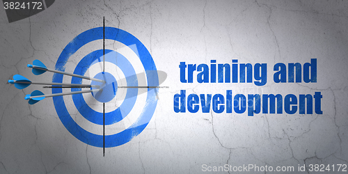 Image of Studying concept: target and Training and Development on wall background