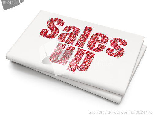Image of Marketing concept: Sales Up on Blank Newspaper background