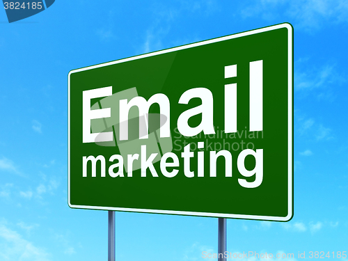 Image of Advertising concept: Email Marketing on road sign background