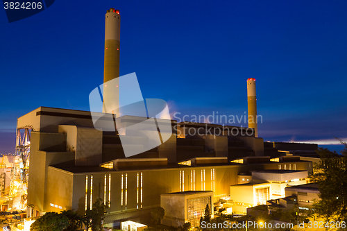 Image of Cement Plant and power sation during sunset