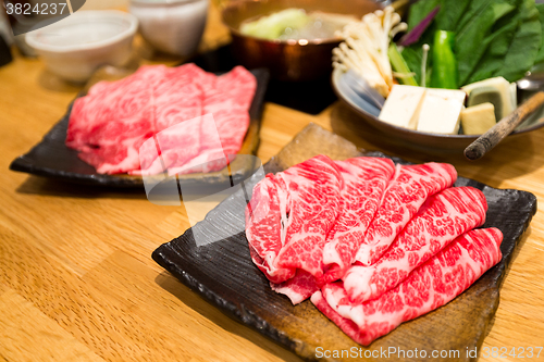 Image of Set of boil food, Japanese hot pot