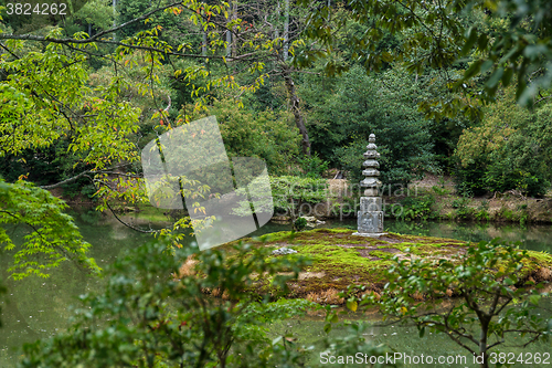 Image of Japanese lanterns in the garden