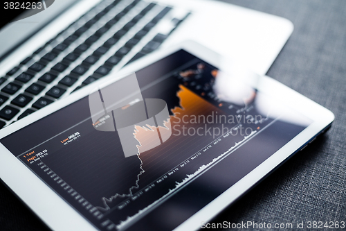 Image of Stock market chart digital tablet