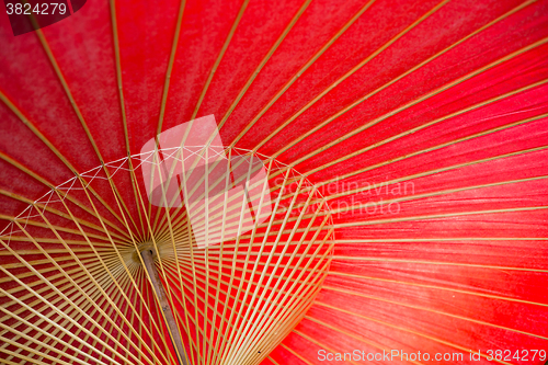 Image of Red bamboo umbrella