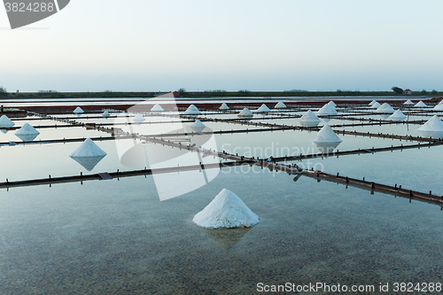 Image of Salt Farm, salt pile in Tainan, Taiwan