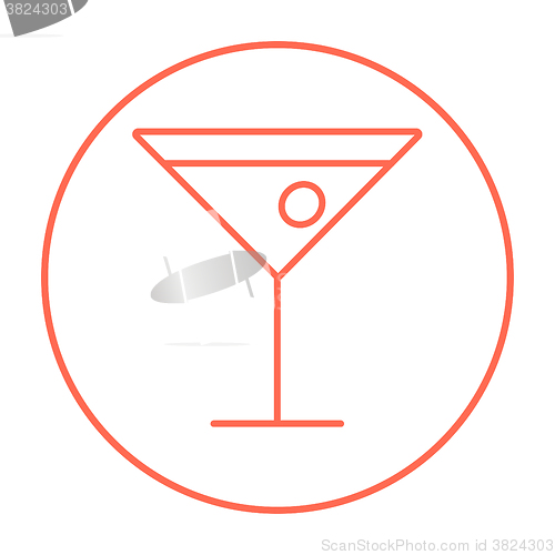 Image of Cocktail glass line icon.