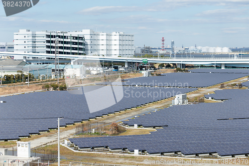 Image of Solar panels in city