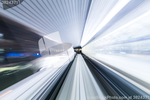 Image of Urban train Speed motion in tunnel 