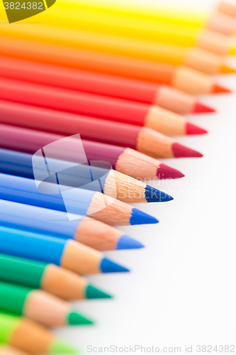 Image of Colourful pencils isolated on white