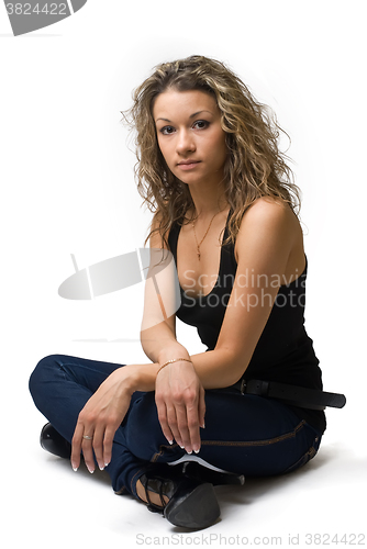Image of Portrait of pretty curly girl