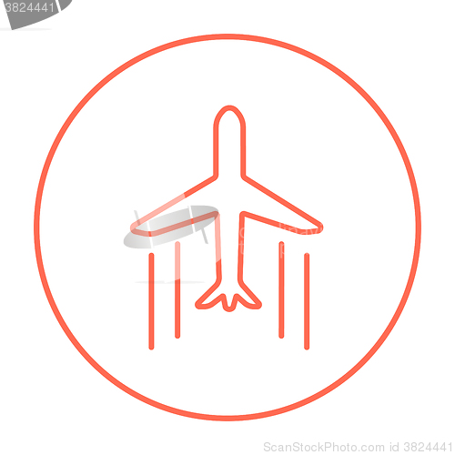 Image of Cargo plane line icon.