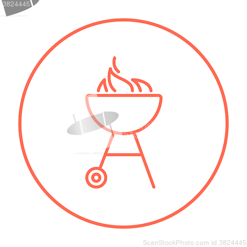 Image of Kettle barbecue grill line icon.