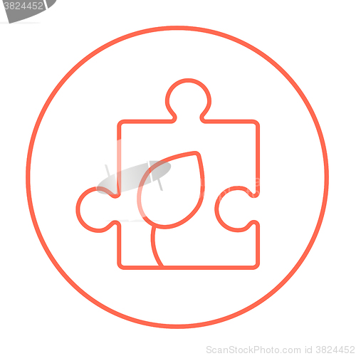 Image of Puzzle with leaf line icon.