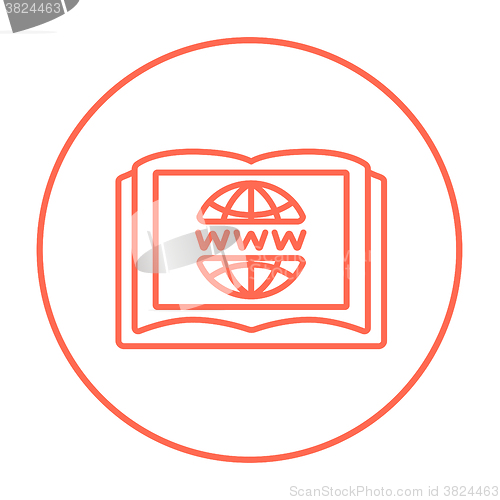 Image of International education technology line icon