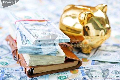 Image of Piggy bank and money