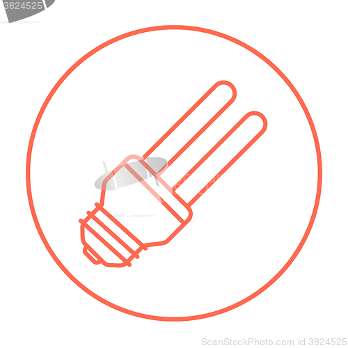 Image of Energy saving light bulb line icon.