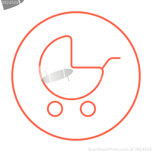 Image of Baby stroller line icon.