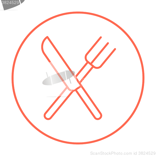 Image of Knife and fork line icon.