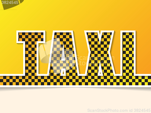 Image of Checkered taxi text on orange background